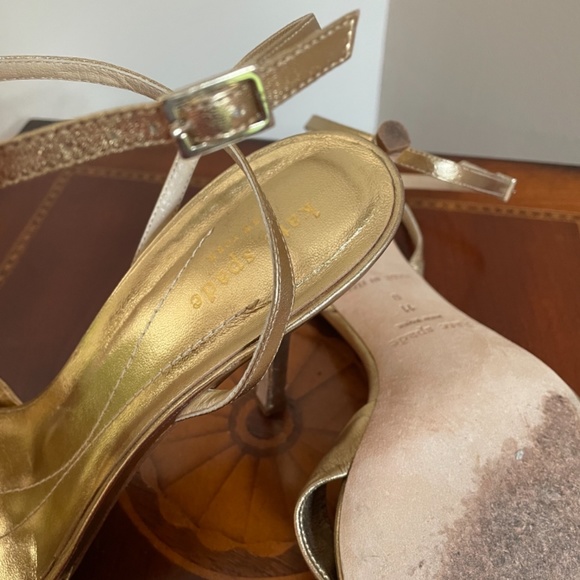 kate spade Shoes Kate Spade Gold Bow Strappy Sandal Poshmark